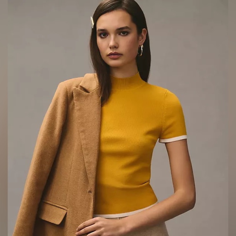 Maeve Mock-Neck Sweater Top XXS